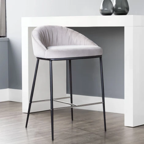 Стул полубарный Top Concept Barkley, микровелюр серый