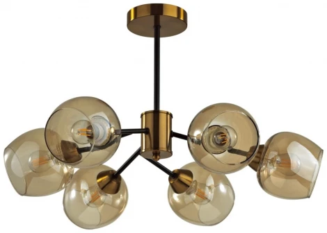 Потолочная люстра на штанге Lumion Odell 5649/6C черный, бронза E27 6*60W 220V