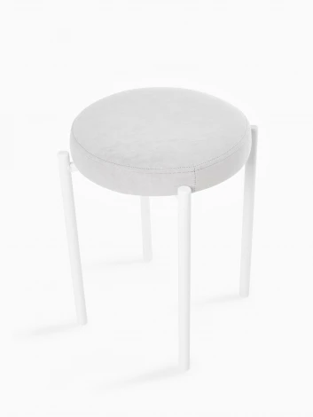 Табурет МАМАДОМА БОБ, Белый/SILVER LUX b20