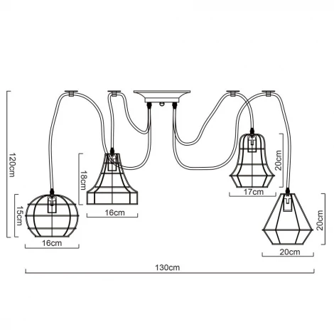 Подвесной светильник Arte Lamp Spider A4051SP-12BK