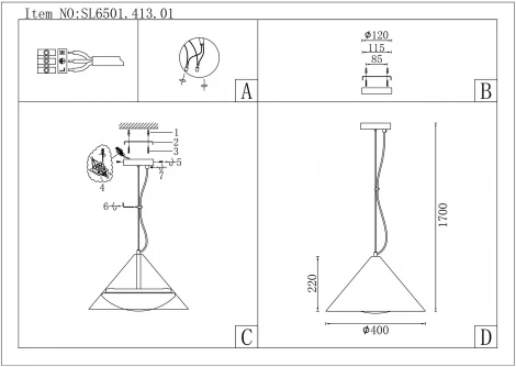 Подвесной светильник ST Luce Tresor SL6501.413.01 (LED, 220V, на тросе)