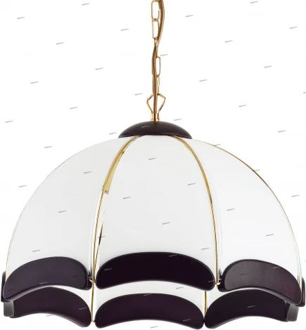 Люстра подвесная Alfa Sikorka Venge, 3 лампы, золото с белым и венге