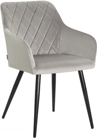 Стул обеденный ROBERT (черные матовые ножки, велюр V108-81 Серый)