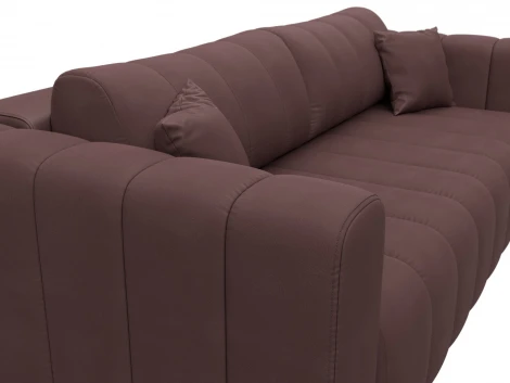 Диван прямой Лига-062 НПБ (ДСП,Фанера,ХДФ/Пластик/Замша/Бордовый) Лига Диванов 130281