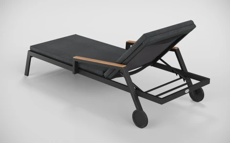 Шезлонг Gardenini Premium Sogno S (Алюминий,Ткань,Тик/Темно-серый,Серый) арт.SPSGNS.010800.N3