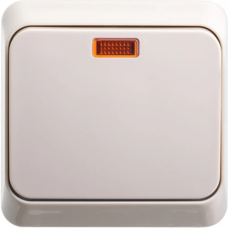 Выключатель накладной одноклавишный с подсветкой (кремовый) Systeme Electric BA10-007K