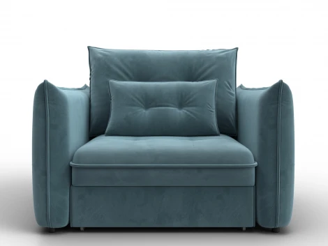 Кресло Лига-100 НПБ (ДСП,Фанера,Велюр/Бирюзовый) Лига Диванов 136994