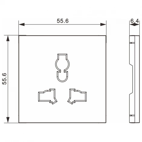 Накладка для розетки мультистандарт, со шторками 16A 250 В~, шампань Donel A07 DE11651