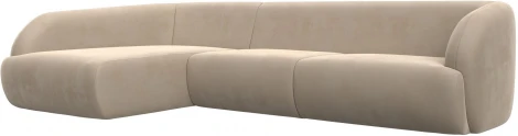 Диван угловой Лига-041 левый угол (Бежевый/Велюр) Лига Диванов арт.122186L
