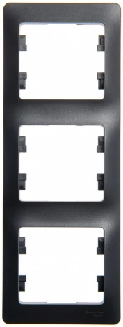 Рамка на 3 поста (антрацит) Systeme Electric Glossa GSL000707