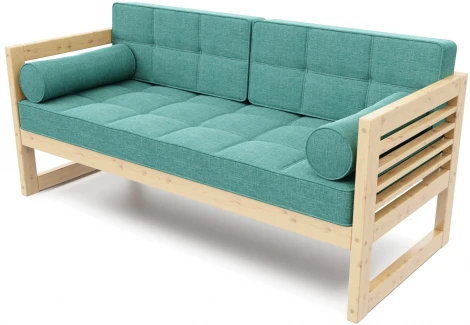 Диван Arsko прямой Сега Б сосна рогожка бирюзовая