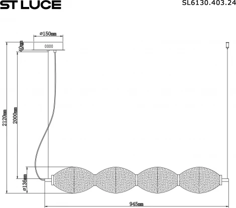 Подвесной светильник ST Luce Ice SL6130.403.24 Черный/Белый, Дымчатый LED 1*28W 3000K (220V, на тросе)