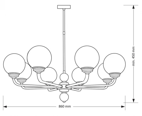 Потолочная люстра Kutek Abano ABA-ZW-8(Z) (220V, шарики)
