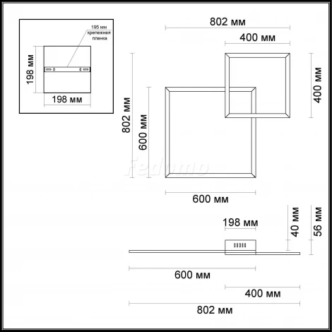 Настенно-потолочный светильник Odeon Light Quadraled 3558/36CL