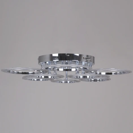 Потолочная люстра светодиодная на штанге с пультом с регулировкой цветовой температуры, яркости и ночным режимом Reluce 09837-0.3-5+5A CR