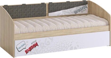 Энерджи Кровать, цвет дуб сонома/белый Mebelson (арт.MDE-07.1623)