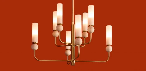 Потолочная люстра на штанге Freya Sunspot FR5482CL-08BS