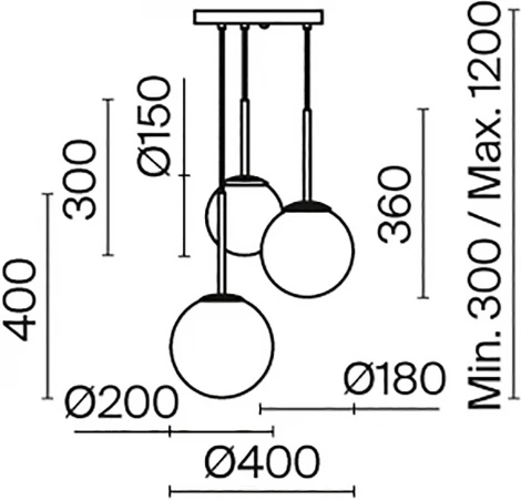 Подвесной светильник Basic form MOD321PL-03W Maytoni (220V, на проводе, шарики)