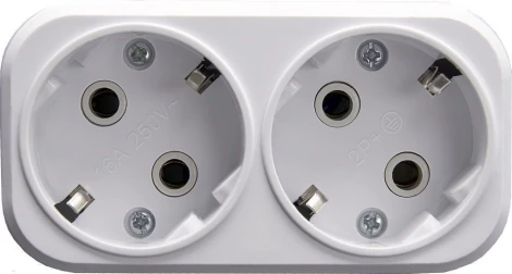 Разветвитель на 2 гнезда с заземлением (белый) Stekker 39023