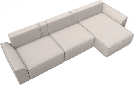 Диван угловой Лига-048 НПБ лонг Лига Диванов (Замша) арт.128508