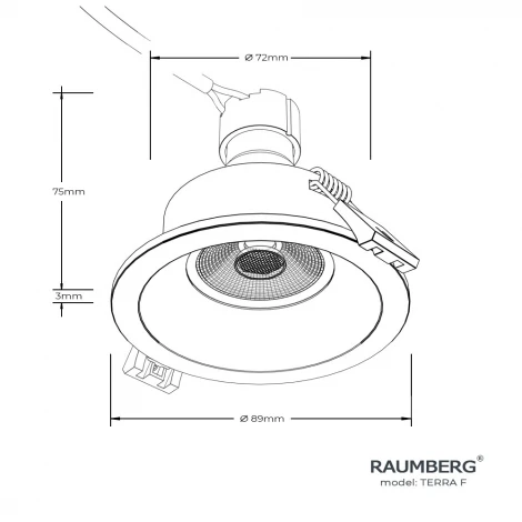 Встраиваемый светильник Raumberg Terra F TerraFBk Black