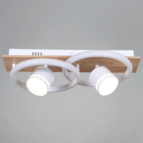 Потолочная люстра с пультом с регулировкой цветовой температуры, яркости и ночным режимом Reluce 29560-0.3-2+2 WH+WOOD