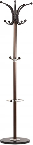 Вешалка напольная CLYDE (чёрный мрамор, коричневый под дерево)