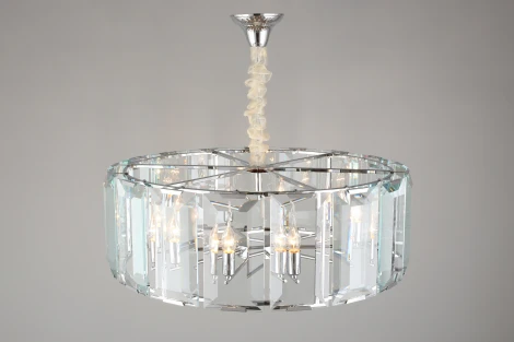 Подвесная люстра Omnilux Noventa OML-81513-10 (220V, хрусталь, на цепи, свеча, круглые)