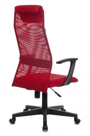 Кресло руководителя Бюрократ KB-8 красный TW-35N TW-97N сетка/ткань с подголов. крестовина пластик