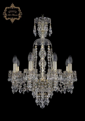 Подвесная люстра Art Classic 11.23 11.23.8.165.XL-65.Gd.Dr (220V, хрусталь, на цепи, подсвечник, свеча)
