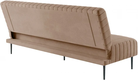 Baccara диван-кровать трехместный прямой без подлокотников, бархат бежевый 05 Top Concept арт.14472