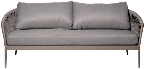 Диван двухместный "Муза" серый 81,5*190*75см, оплетка "лента" Garda Decor арт.39AR-DIV-3691 SER
