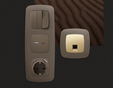 Рамка Ambrella Volt OMEGA Ecta (Темная бронза матовый) 4-ая OF140634