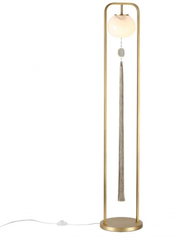 Торшер Odeon Light Fiolent 5432/1F золотой(под латунь)/стекло/кисточка/агат E14 1*40W (220V, выключатель)