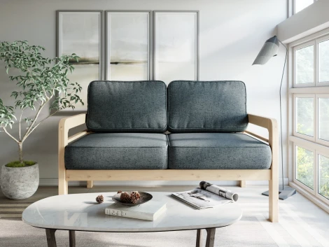 Диван Arsko прямой Бергер М сосна рогожка черная