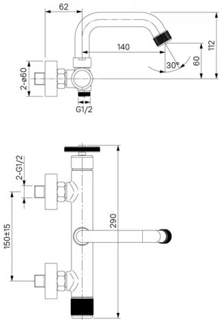 Смеситель IDDIS Grange GRABLR2i02WA для ванны с душем