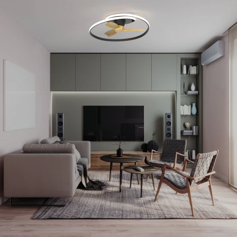 Потолочная люстра светодиодная с вентилятором Mantra Ocean 8236 (регулировка яркости, 220V, пульт управления, вертолет)