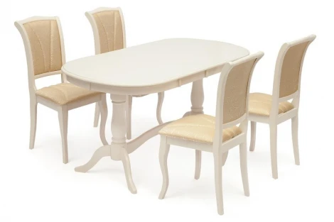 Стол раскладной Siena ( SA-T6EX2L ) ivory white (слоновая кость 2-5) (дерево гевея/мдф)