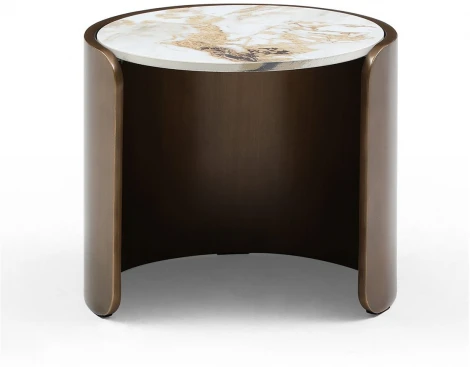 Стол журнальный ESF ET3095CL (D40) белая керамика /бронзовый/Керамика,Металл