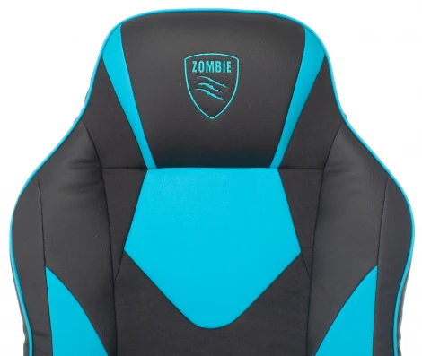 Кресло игровое Zombie GAME 17 черный/синий текстиль/эко.кожа крестовина пластик