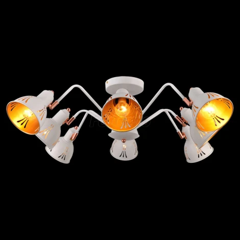 Люстра потолочная Natali Kovaltseva Favorit, 8 плафонов, белый с медью