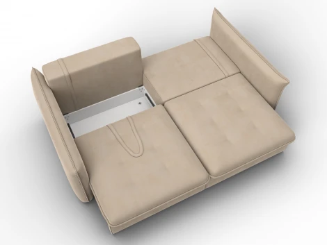 Диван прямой Лига-100 НПБ (ДСП,Фанера/Пластик/Велюр/Бежевый) Лига Диванов 133647