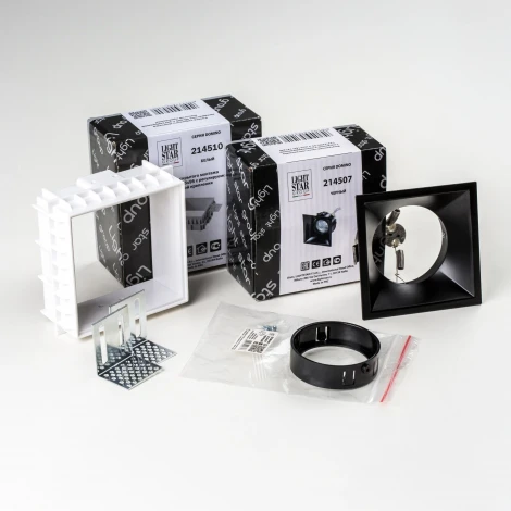 Встраиваемый светильник под гипсокартон и под LED модуль/ламп МR16 Lightstar Domino G214507BMOD (220V)