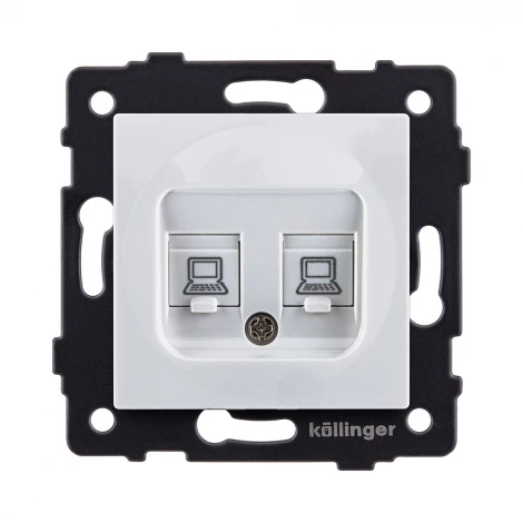 Розетка двойная Ethernet RJ45 белый Kollinger REA-015WH для Aspekt, Eleganz, Reflex