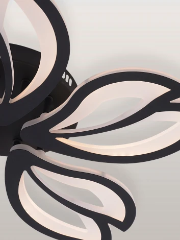 Потолочная люстра светодиодная с пультом ДУ 110W, черный, LED Natali Kovaltseva Fortuna LED LAMPS 81107/5C (регулировка яркости, 220V, цветы)