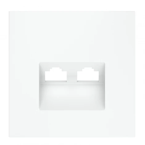 Накладка для розетки компьютерной двойной RJ45+RJ45 Voltum S70 VLS001402 (белый матовый)