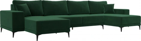 Диван П-образный Льюес (Зеленый/Велюр) Лига Диванов арт.122411