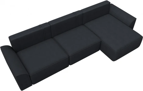 Диван угловой Лига-048 НПБ лонг Лига Диванов (Замша) арт.128504