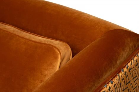 Диван Trevi 230М(К) трехм раскл с кантом оранж Pad31+Lattice ORANG 232*103*88см Garda Decor