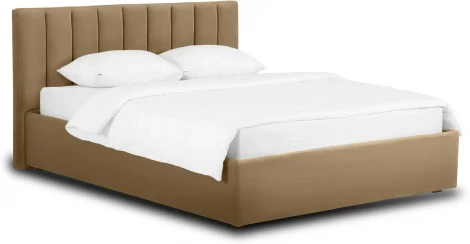 Кровать Queen Sofia 1600 Lux ОГОГО (арт.671733), (Ткань/Светло-коричневый)